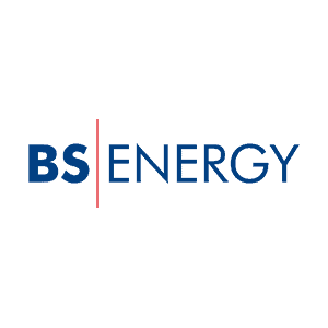 BS|ENERGY, Braunschweiger Versorgungs-AG & Co. KG Blau-rotes abstraktes Firmenlogo