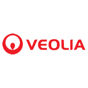 Veolia Holding Deutschland GmbH Rotes Logo mit abstraktem Muster