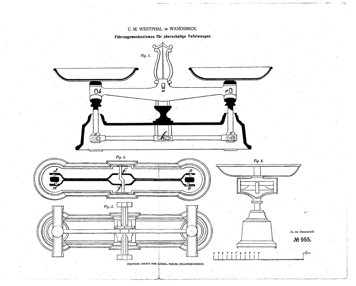 Historische Patentzeichnung eines Fahrzeugmechanismus