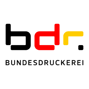 Bundesdruckerei Gruppe GmbH Bundesdruckerei-Logo in Rot, Gelb, Schwarz