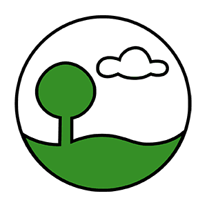 EnviTec Biogas AG Grünes Symbol mit Baum, Hügel und Wolke