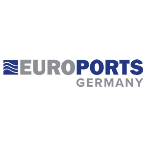 Euroports Germany GmbH & Co. KG Blaues Logo mit abstraktem Design
