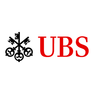 UBS Group AG Schwarz-rotes abstraktes Logo von UBS