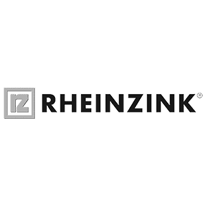 RHEINZINK GmbH & Co. KG Logo von RHEINZINK auf dunklem Hintergrund