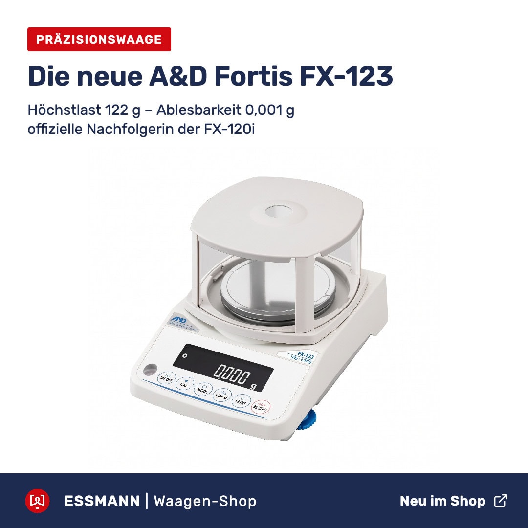 The new A&D Fortis FX-123 precision scale with a draft shield