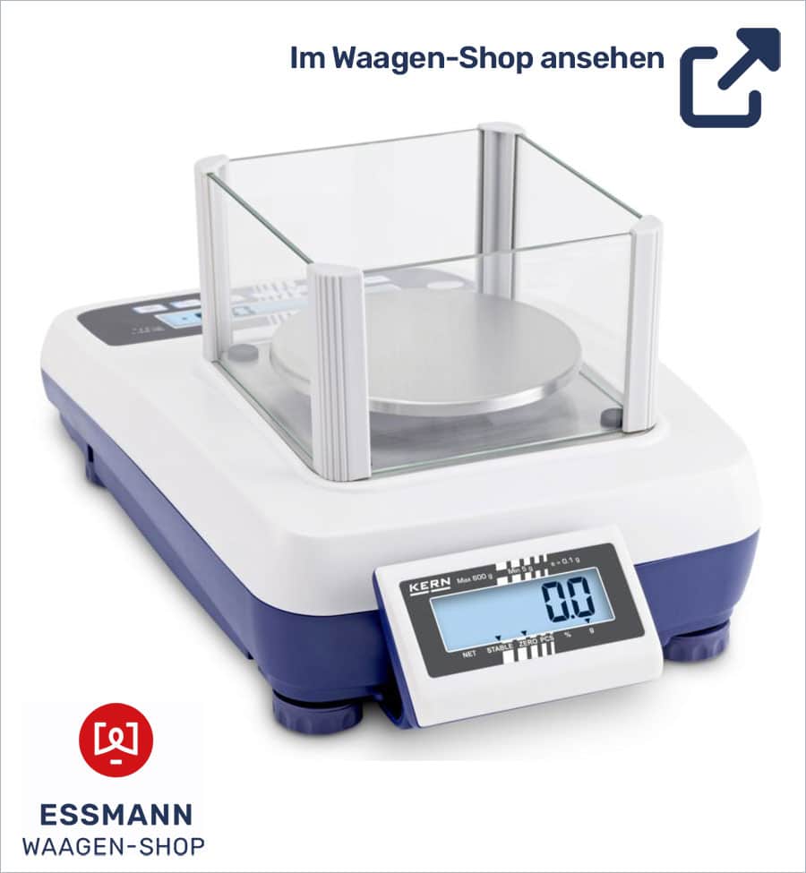 Digitale Feinwaage mit Glasabdeckung im Waagen-Shop