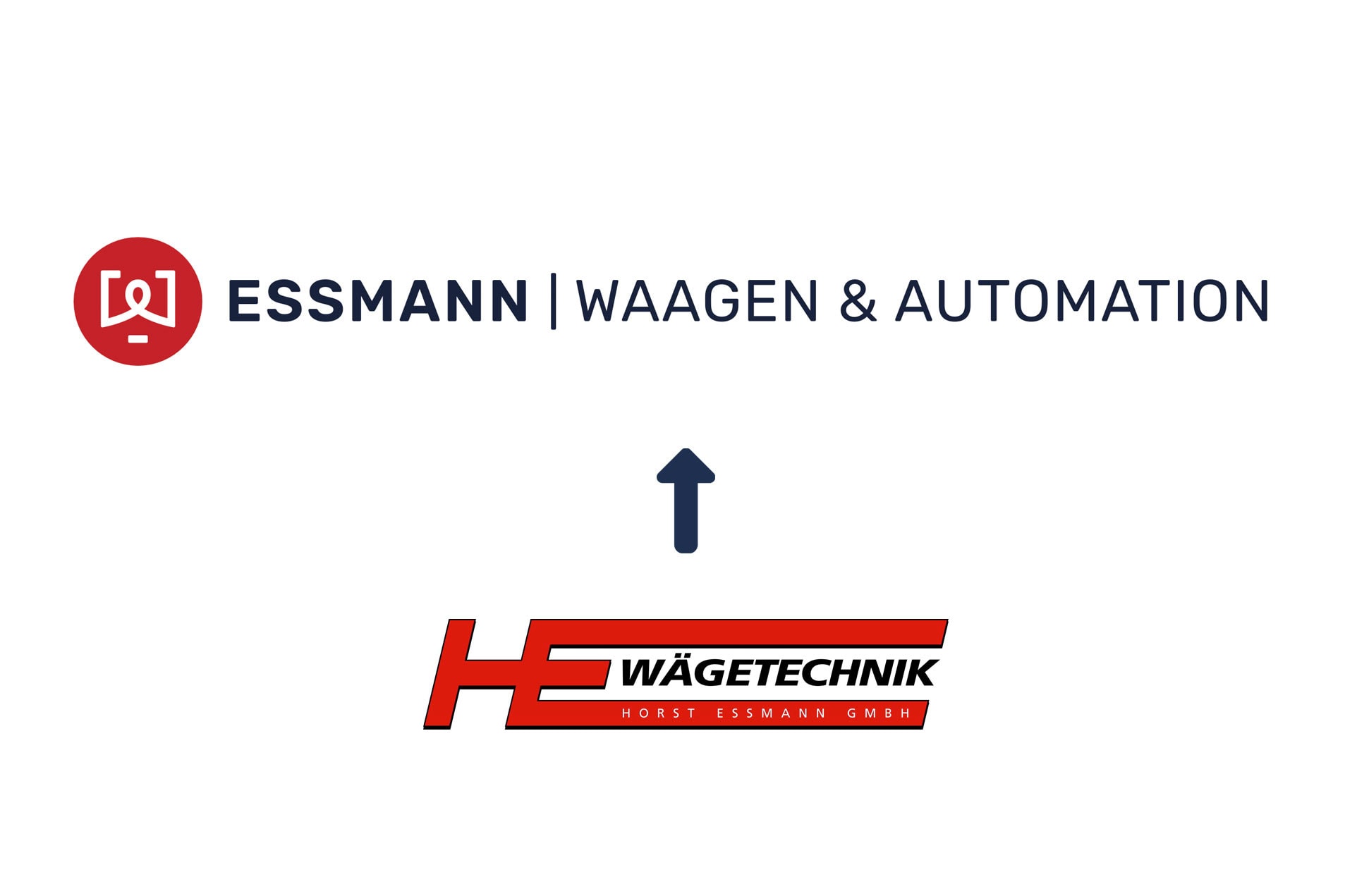 Logos von ESSMANN und HF Wägetechnik mit Pfeil