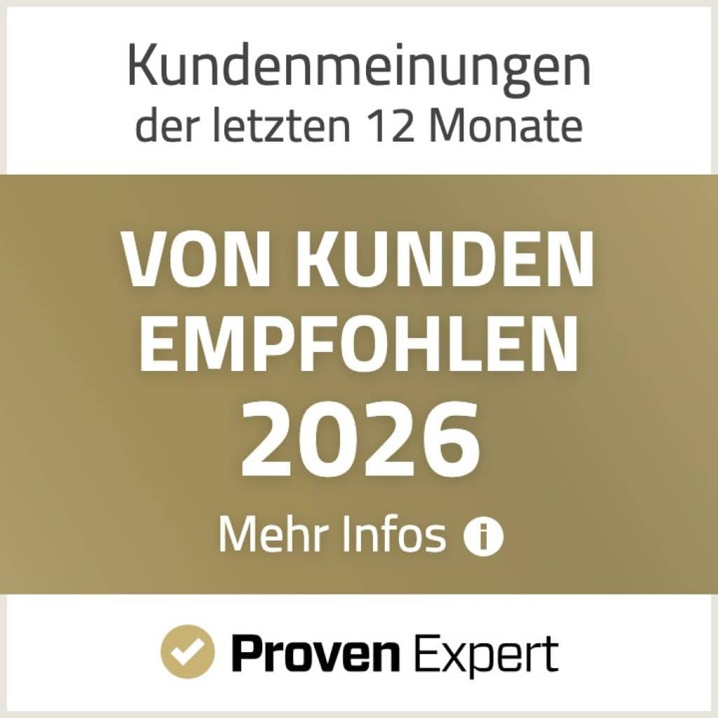 Proven Expert Siegel 2026 von Kunden empfohlen