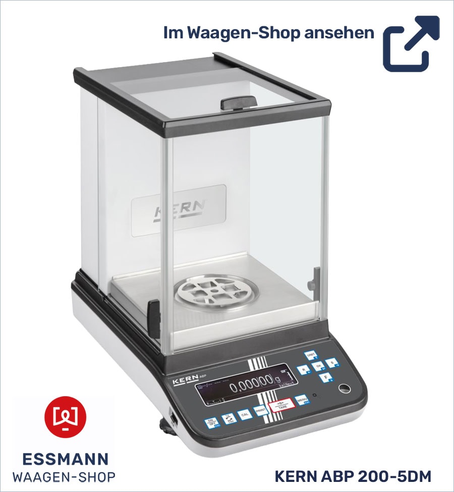 Analysenwaage KERN ABP 200-5DM mit Glasgehäuse
